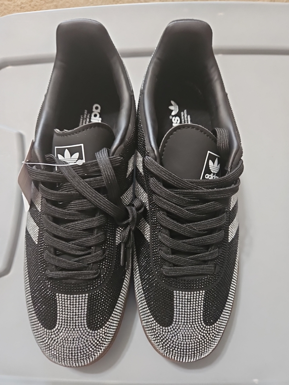 Adidas Samba OG Rhinestone Black Silver (Women's) sneakers. Size 10.5